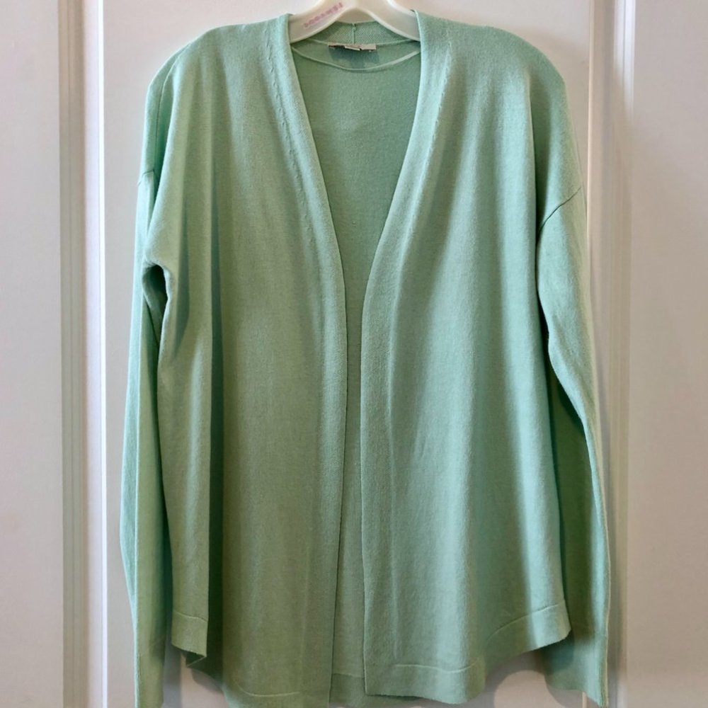 LOFT Mint Green Open Front Cardigan